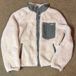 Levi's Cream and Gray Fleece Jacket